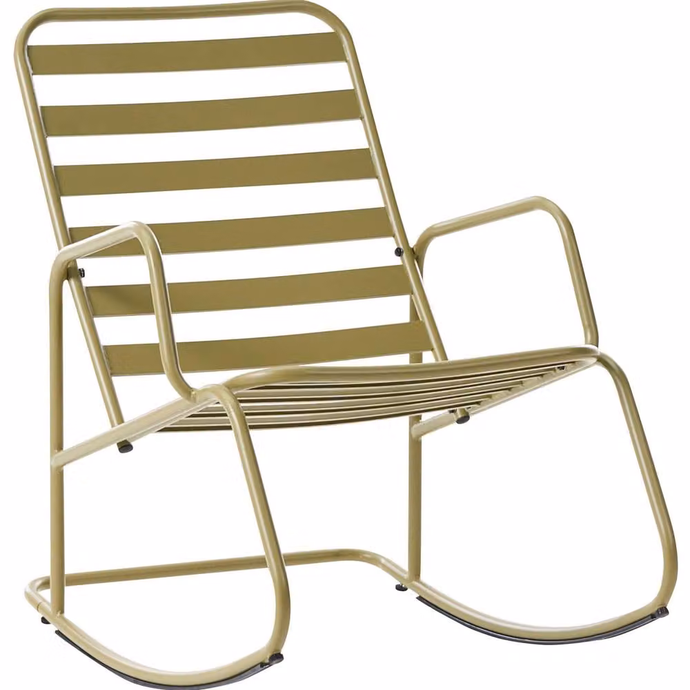 Wyld and Coco Retro Green Powder Coated Aluminium Rocking Garden Armchair – 2