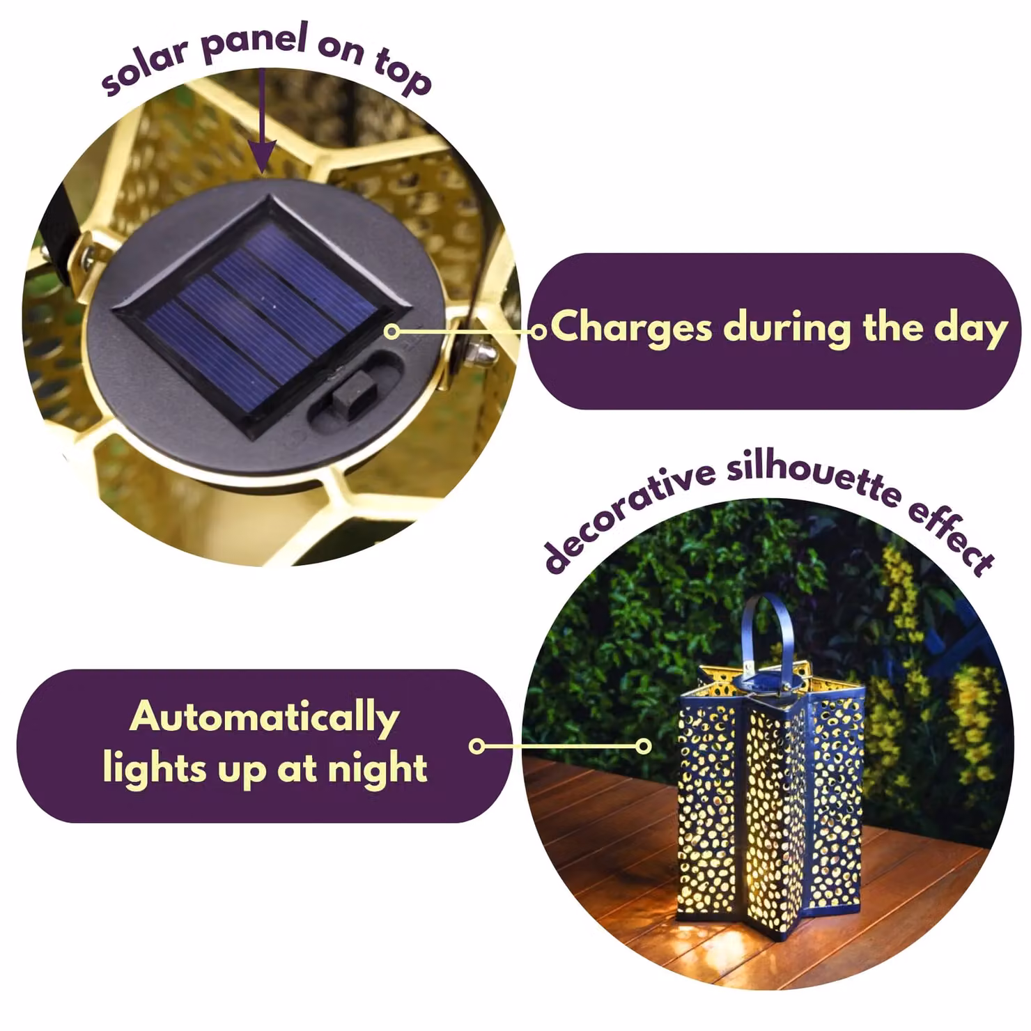 Marco Paul Silver Metal Star Shaped Solar Garden Lantern, Height: 30 cm – 6