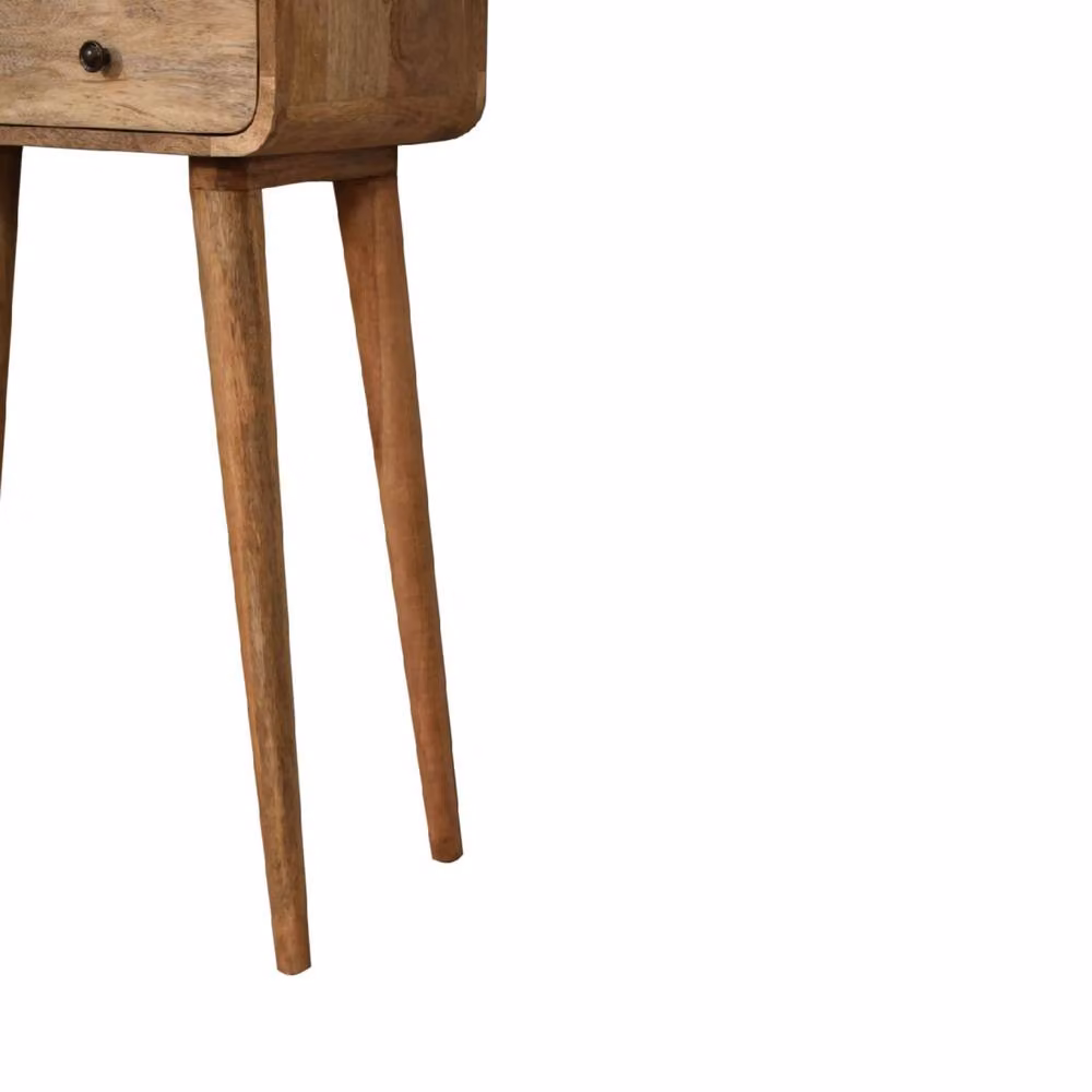STILVORA Solid Mango Wood Console Table with 2 Drawers and Shelf in Brown – 2