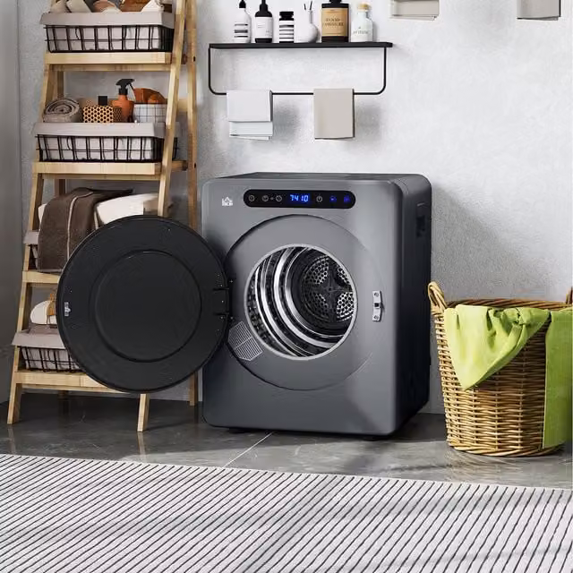 HOMCOM 4kg Portable Vented Countertop Tumble Dryer in Grey