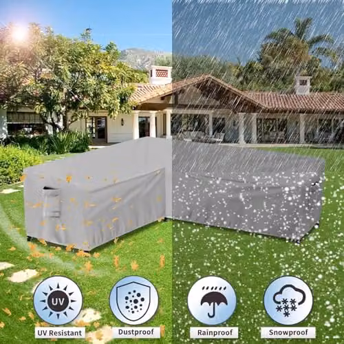Gr8 Garden Waterproof Grey L Shape Corner Sofa Protector W/D/H: 220 x 298 x 75 x 76 cm – 4