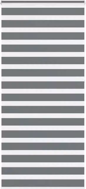 Berkfield Home Zebra Blind in Dark Grey, Polyester, W: 95 cm, H: 230 cm – 1