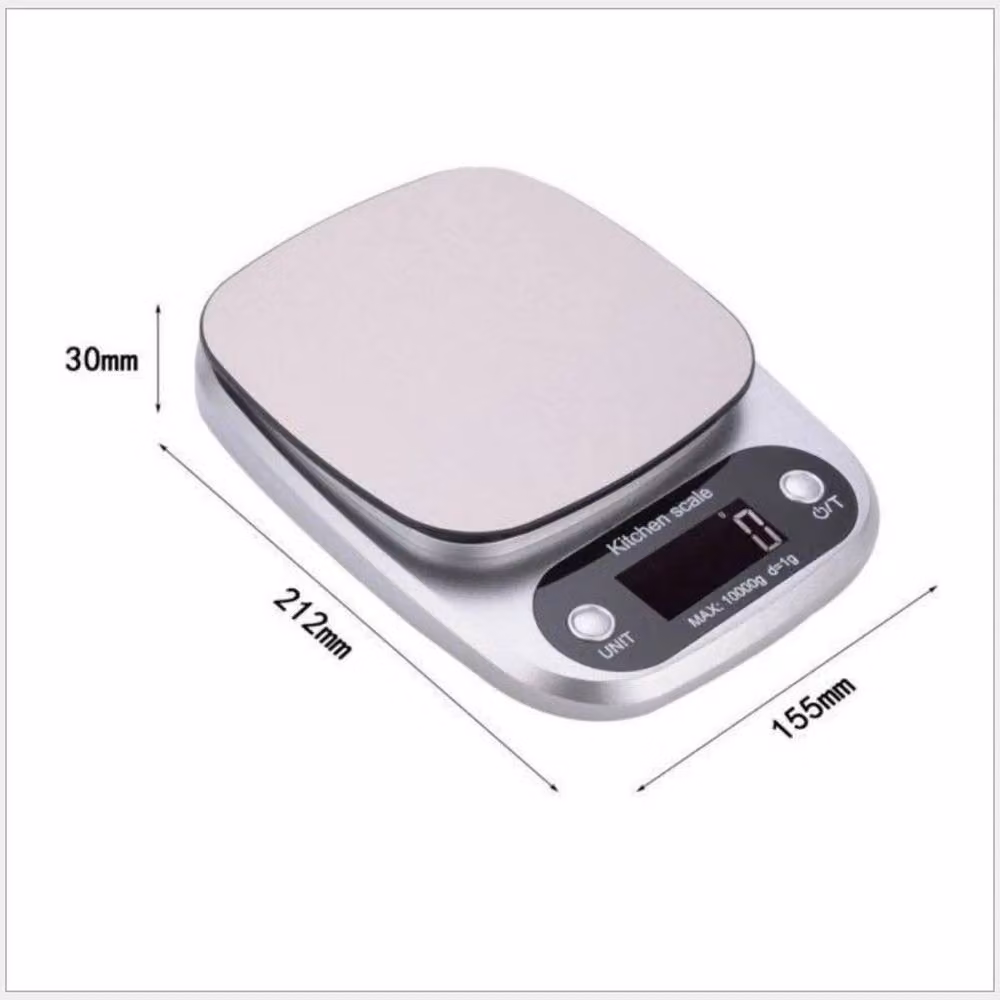 SPETLEK Digital Electronic Kitchen Scales with LCD Display in Silver Stainless Steel, 10 kg Capacity, W: 100 cm, D: 15 cm – 2