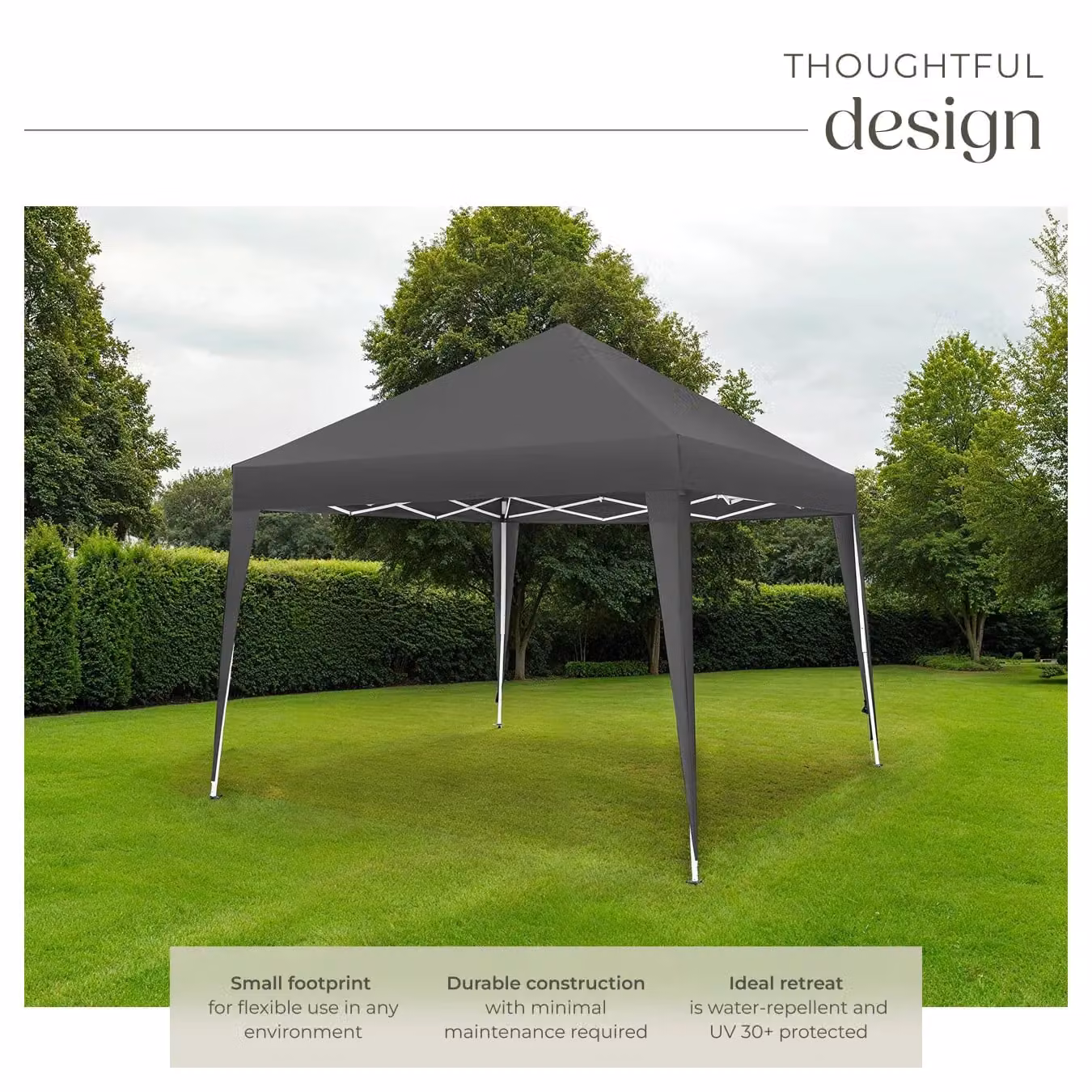 tectake Gazebo Linosa Grey, W/D/H: 300 x 300 x 225 cm – 3