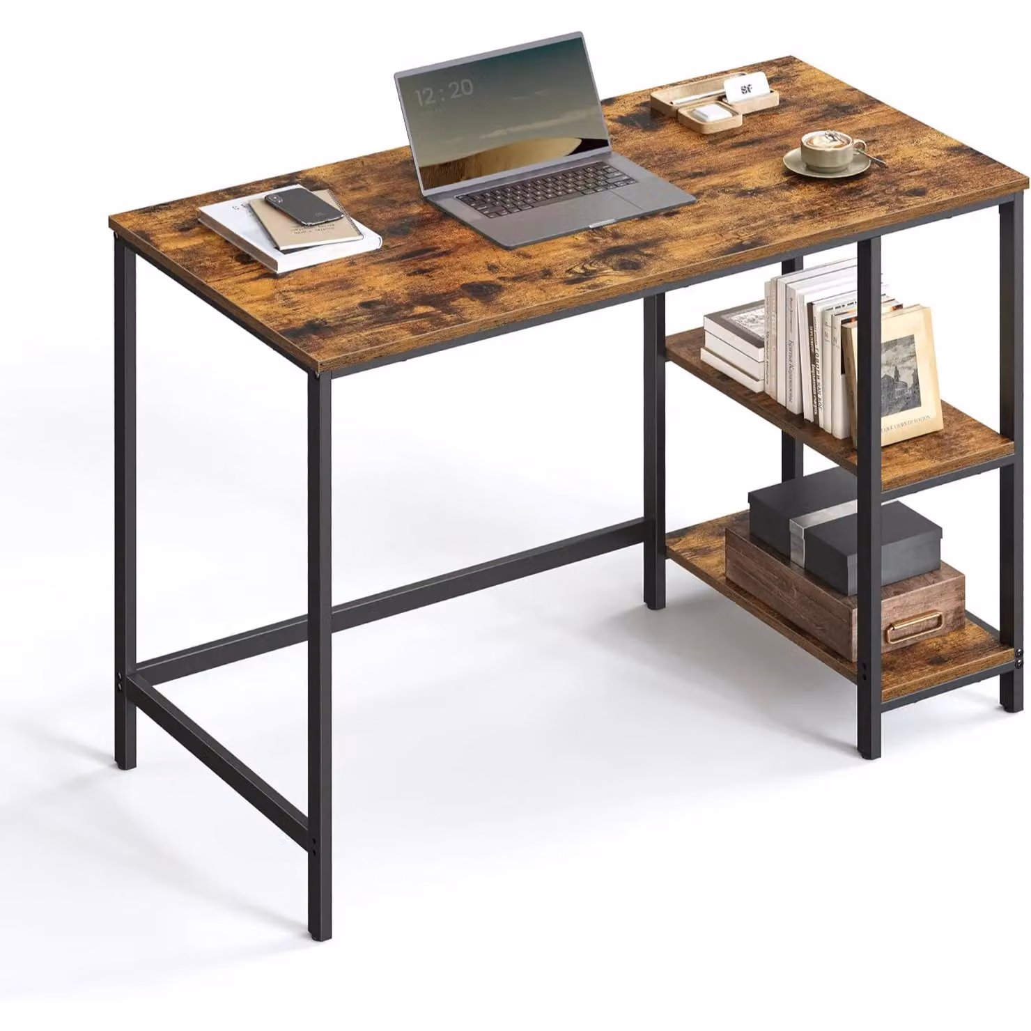 VASAGLE Industrial Computer Desk in Brown – 7