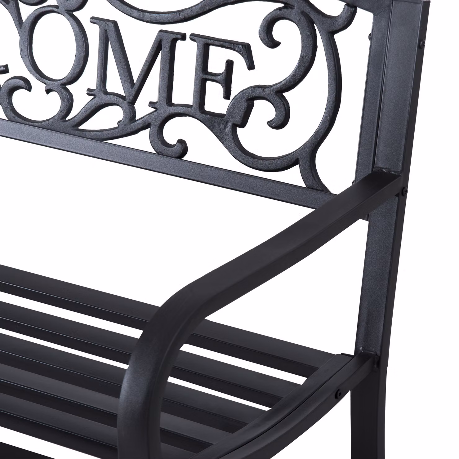 Outsunny 2 Seater Metal Garden Bench in Black – 7
