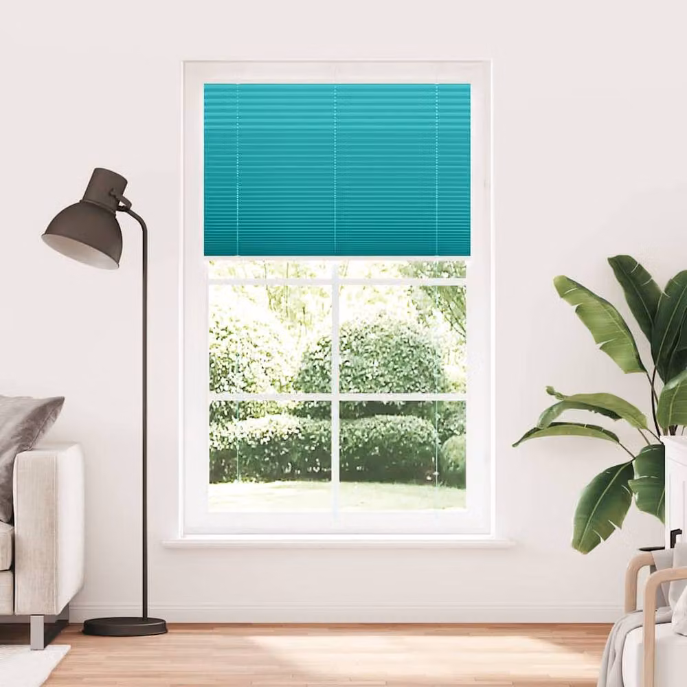 Berkfield Home Single Pleat Blind in Petrol Green and Turquoise, Polyester, W: 120 cm, H: 200 cm – 2