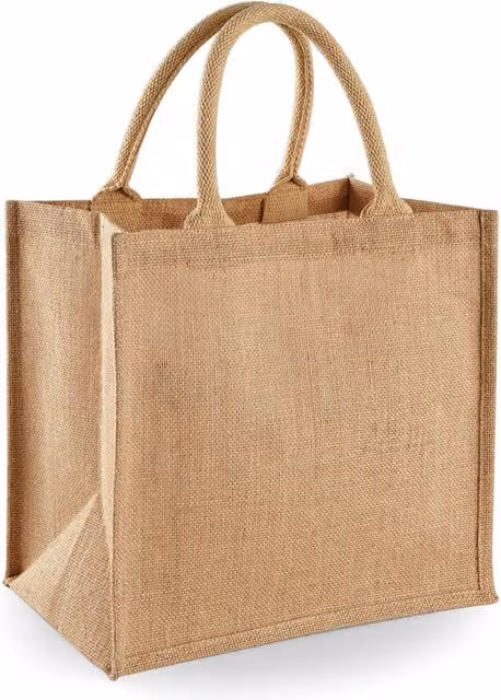 Westford Mill Jute Mini Tote Shopping Bags, Pack of 2, Beige/Sand, 14 l