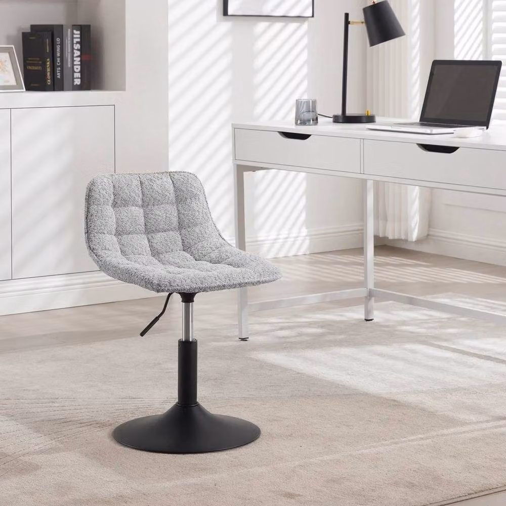 Kelvenix Ergonomic Adjustable Computer Chair in Grey Fabric with Metal Upholstered Frame, Set of 2 – 2
