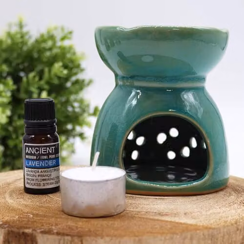 Ancient Wisdom KDMD Tree of Life Ceramic Oil Burner in Blue and Turquoise – 2