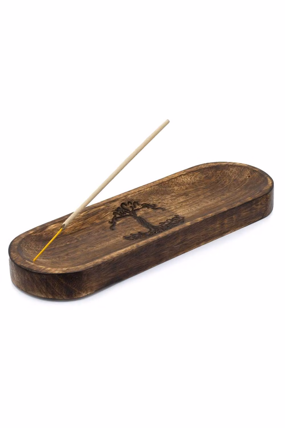 KDMD Large Tree of Life Incense Tray in Brown Wood, W: 30 cm, D: 10 cm, H: 1 cm – 2