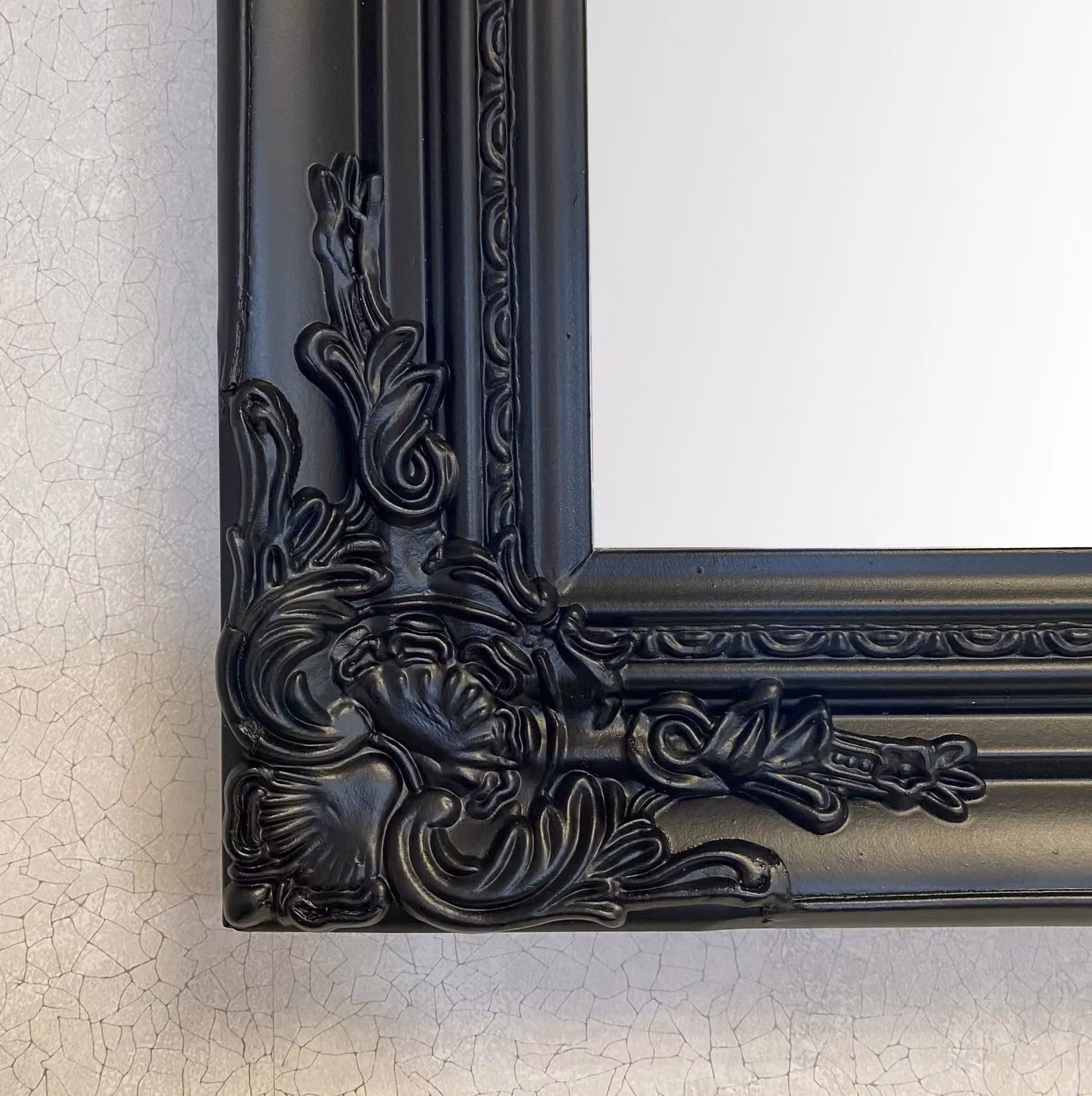 Downton Interiors Antique Style Rectangular Wall Mirror with Black Wood Frame, W: 106 cm, H: 75 cm – 3