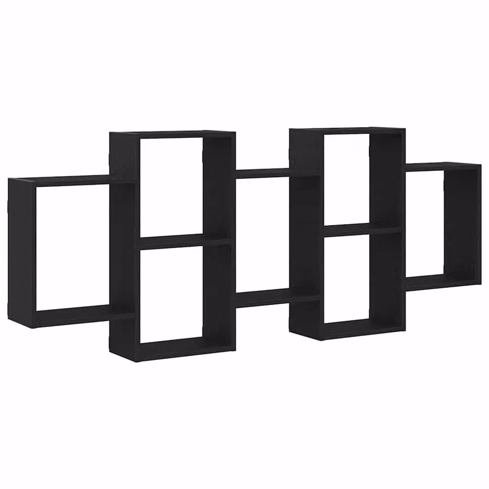 Berkfield Home Wall Shelf in Black Oak, W: 159 cm, D: 18 cm, H: 65 cm – 2