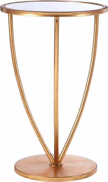 Orsina Elegant Round Glass Top and Gold Metal Side Table by Interiors by Premier, W/D/H: 38 x 38 x 60 cm