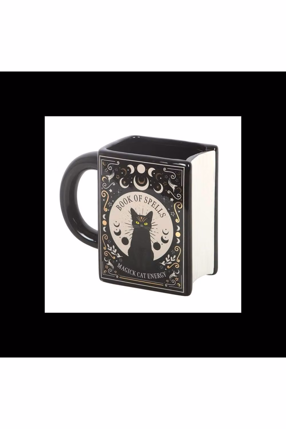 KDMD Black Cat Spell Book Mug, Black, 450ml – 2