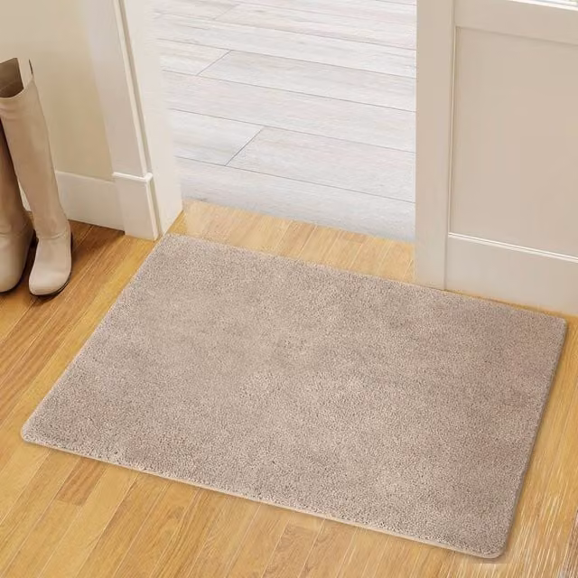 Marlow Non-Slip Washable Indoor Kitchen Runner Rug in Beige, W: 60 cm, L: 90 cm