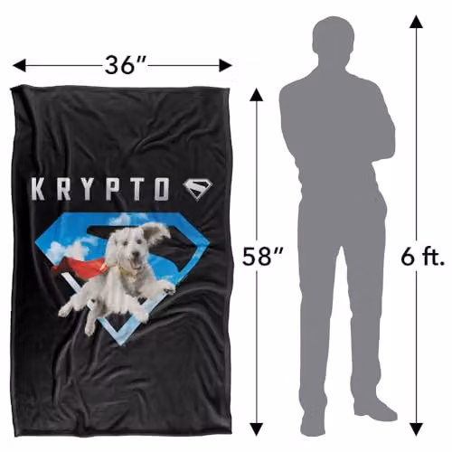 Warner Bros. Superman 2025 Krypto Sky Shield Super Soft Fleece Throw Blanket, Multicolour, W: 91 cm, D: 147 cm – 4