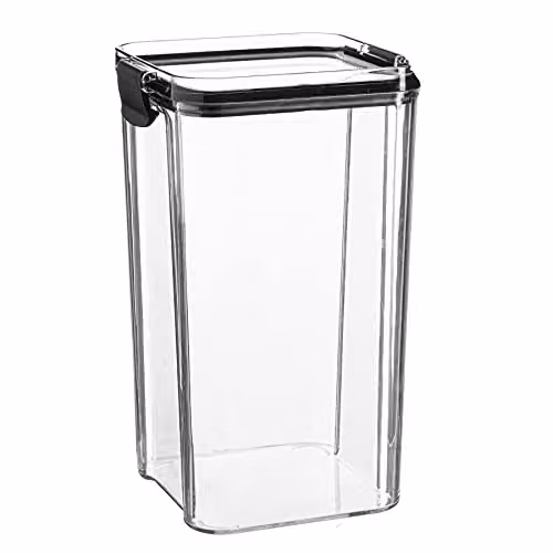 Argon Tableware Black Airtight Food Storage Container, 1.3 l, Stackable and Leakproof with Clip-Top Lid – 1