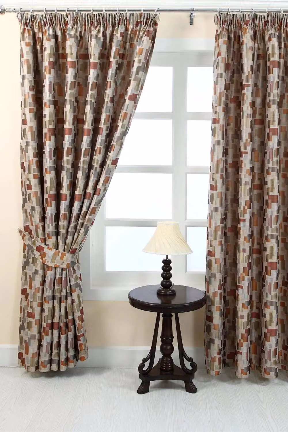 Homescapes Abstract Jacquard Curtain Tie Back Pair in Multicolour – 2