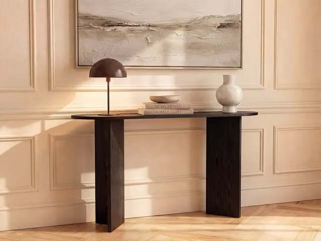 Vente-unique TOPANIA Console Table in Black, W/D/H: 74 x 35 x 12 cm – 1