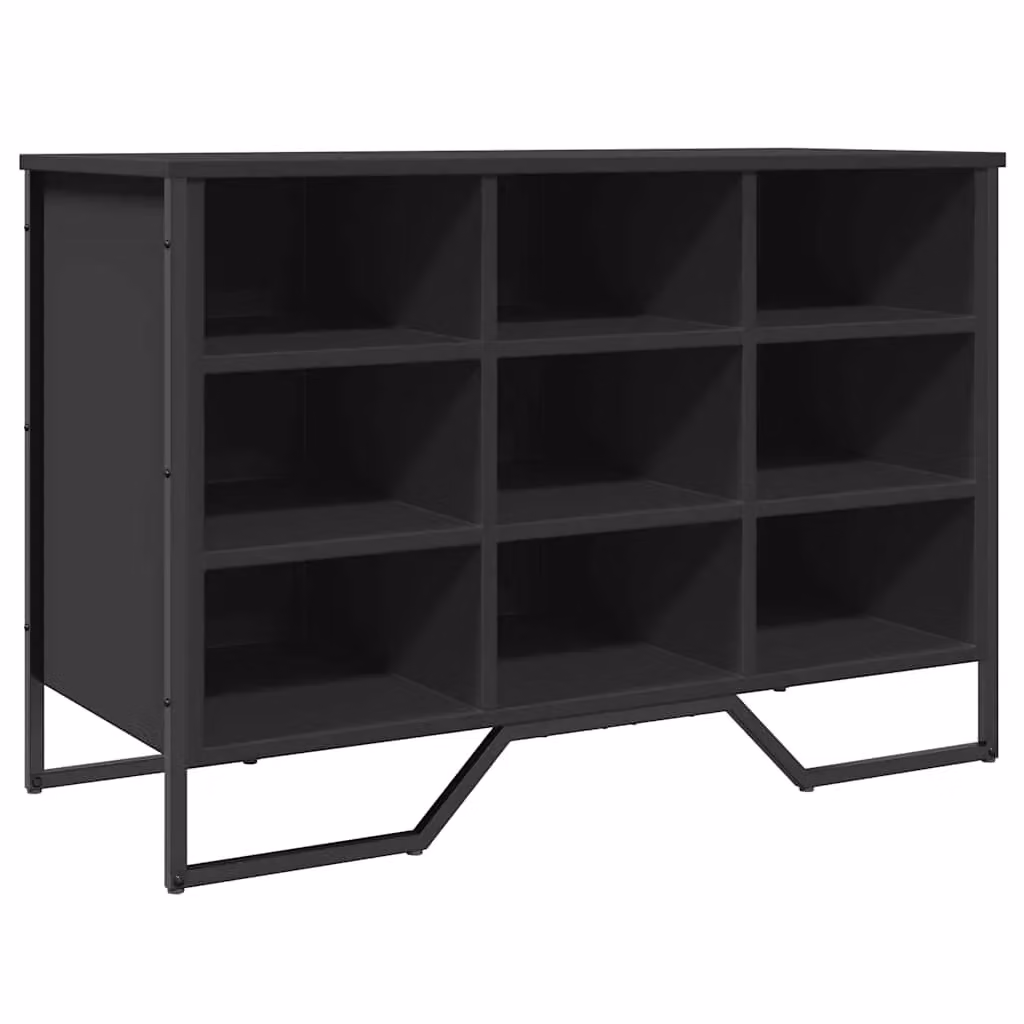 Berkfield Home Black Modern Shoe Cabinet with Integrated Seat, W: 90 cm, D: 38 cm, H: 61.5 cm – 2