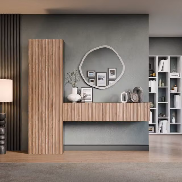 Decorotika Isernia Modern Wall Mounted Entertainment Center in Black