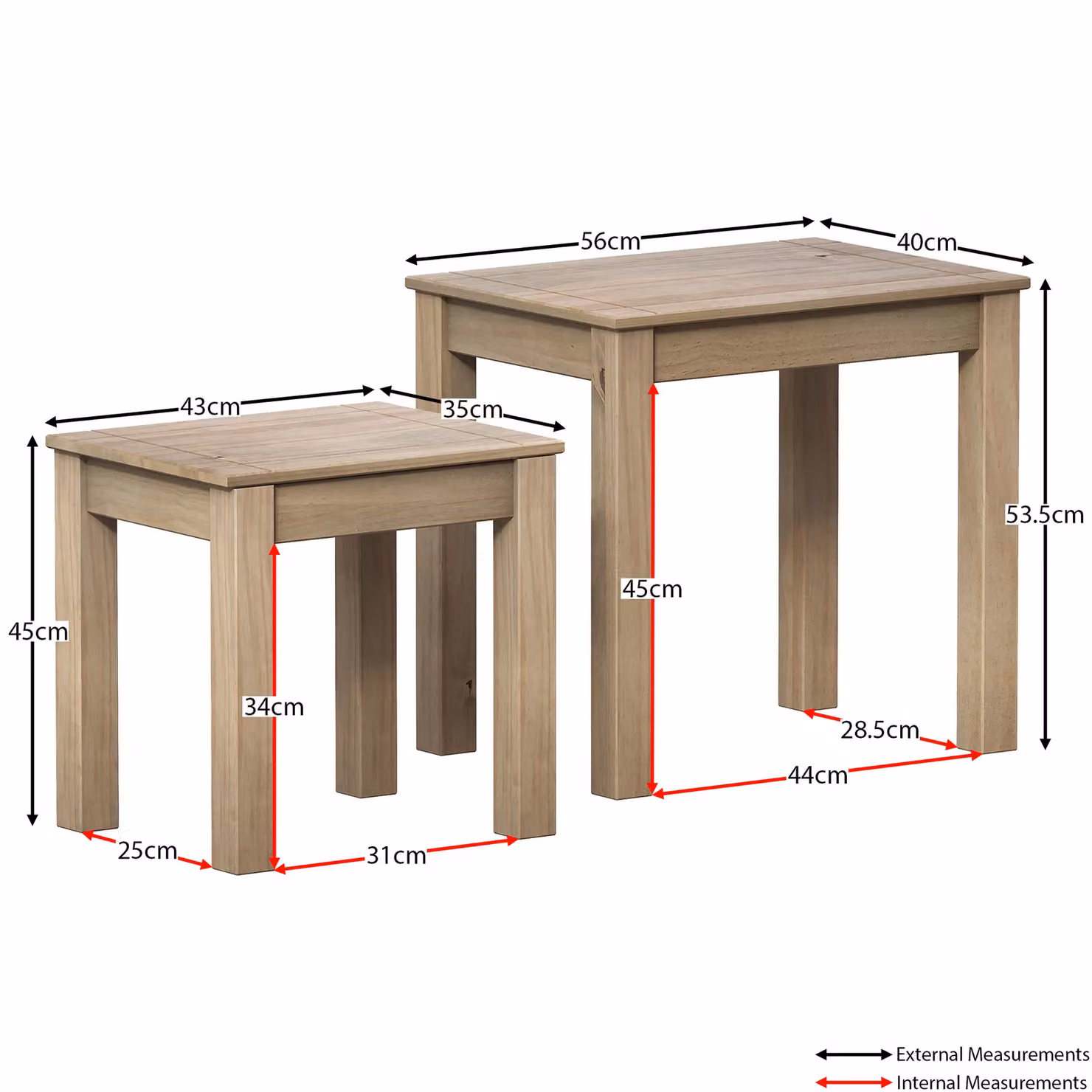 Vida Designs Panama Nest of 2 Tables in Brown Wood – 2