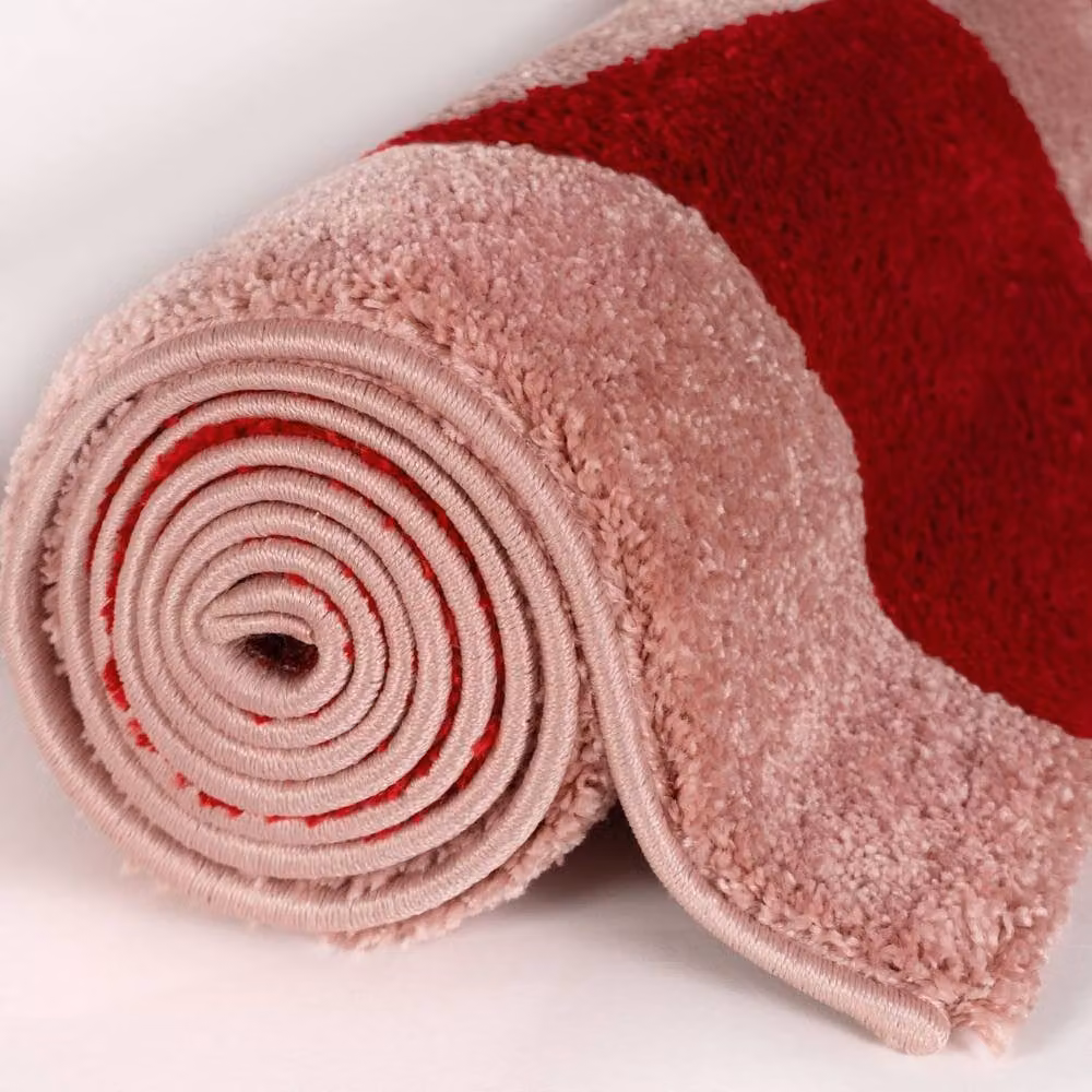 THE RUGS Joli Chequered Pink Soft and Dense Pile Living Room and Bedroom Rug, W: 80 cm, L: 150 cm – 5