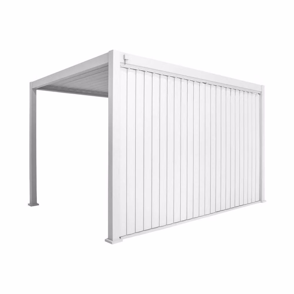 sweeek Louvered Pergola with 4m Vertical Adjustable Louver Panel, White, W: 400 cm, D: 300 cm, H: 255 cm – 2