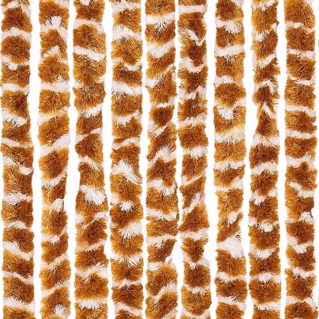 Berkfield Home Chenille Fly Curtain in Yellow and White, W/H: 90 x 200 cm – 4