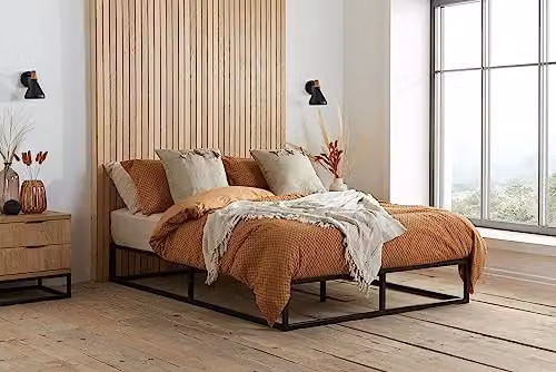 Birlea Soho Modern Metal Platform Bed in Black, W/D/H: 140 x 200 x 135 cm – 1