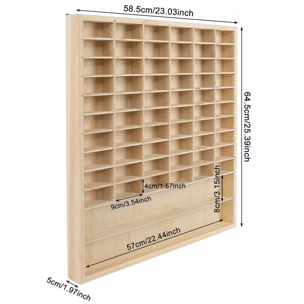 FLAVORA Wooden Model Car Storage Cabinet in Natural Sand and Brown, W/D/H: 50 x 50 x 50 cm – 2
