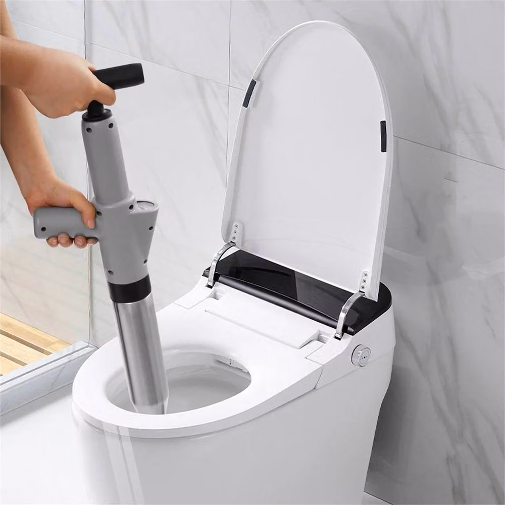 VOGREX Air Pipe Unblocker Kit with 3 Heads and High Pressure Plunger Tool in Grey – 3