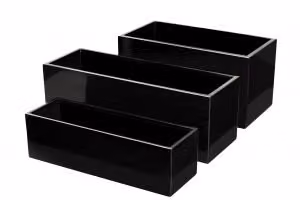 Primrose Black Gel Coated Fibreglass Trough Garden Planter H: 24 cm, L: 80 cm – 2