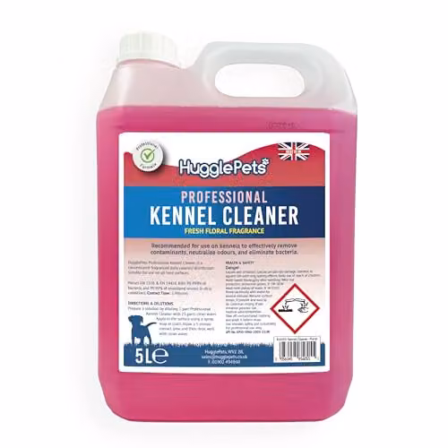 HugglePets Domestic Kennel Cleaner 5L Fresh Floral Fragrance Pink Pet-Safe Disinfectant and Deodoriser – 1