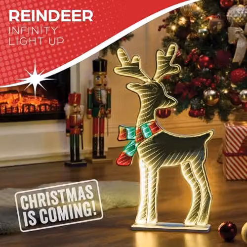 The Christmas Workshop Reindeer Infinity Double-Sided Multi-Coloured Christmas Light, Height: 60 cm – 5