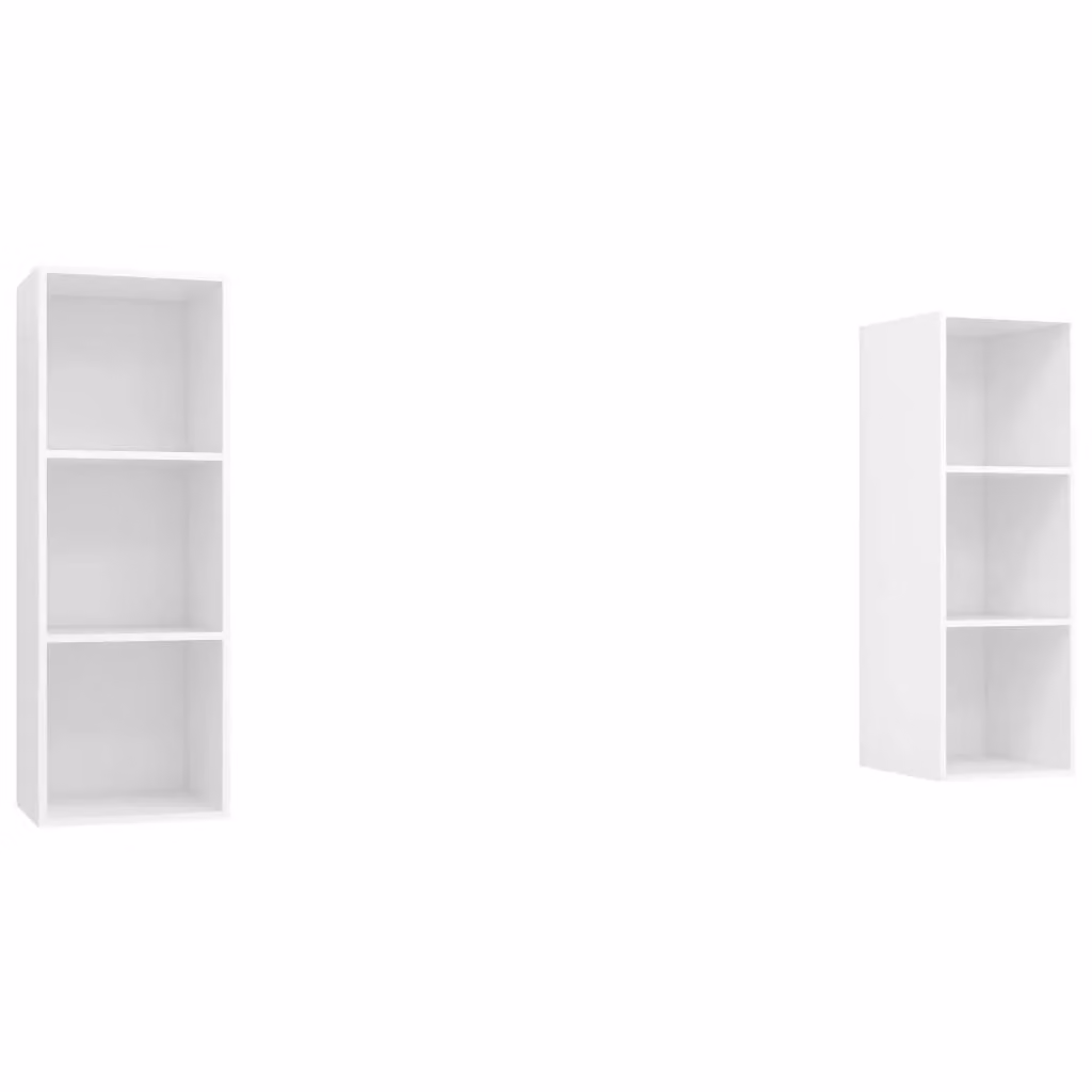 Berkfield Home Set of 2 Wall-mounted TV Cabinets in White Matt MDF – 2