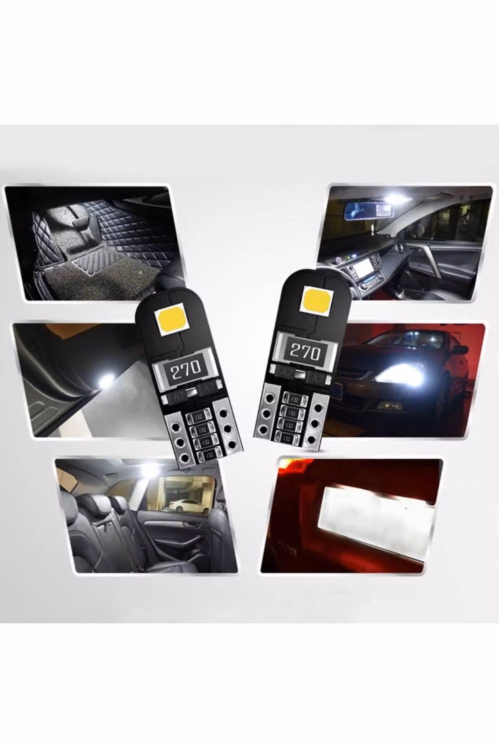 KDMD 2x Canbus Error Free 5W LED Side Mirror Door License Yellow Light Bulbs in Black – 5