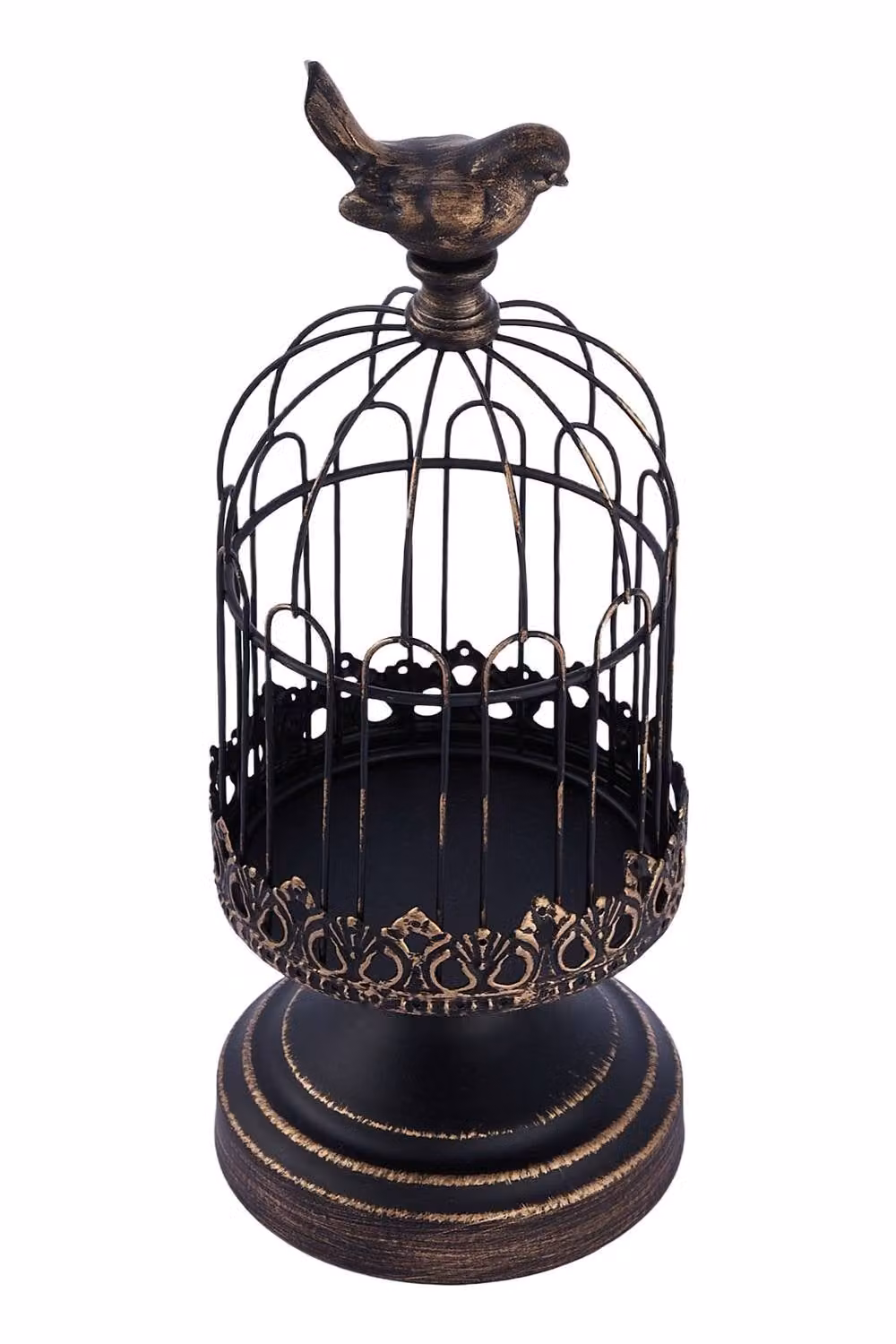 Living and Home Vintage-Style Metal Birdcage Candle Holders, Set of 2, Black – 5