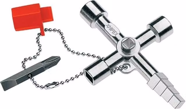 Knipex Profi-key 11 Way Cabinet Control Key in Silver and Multicolour