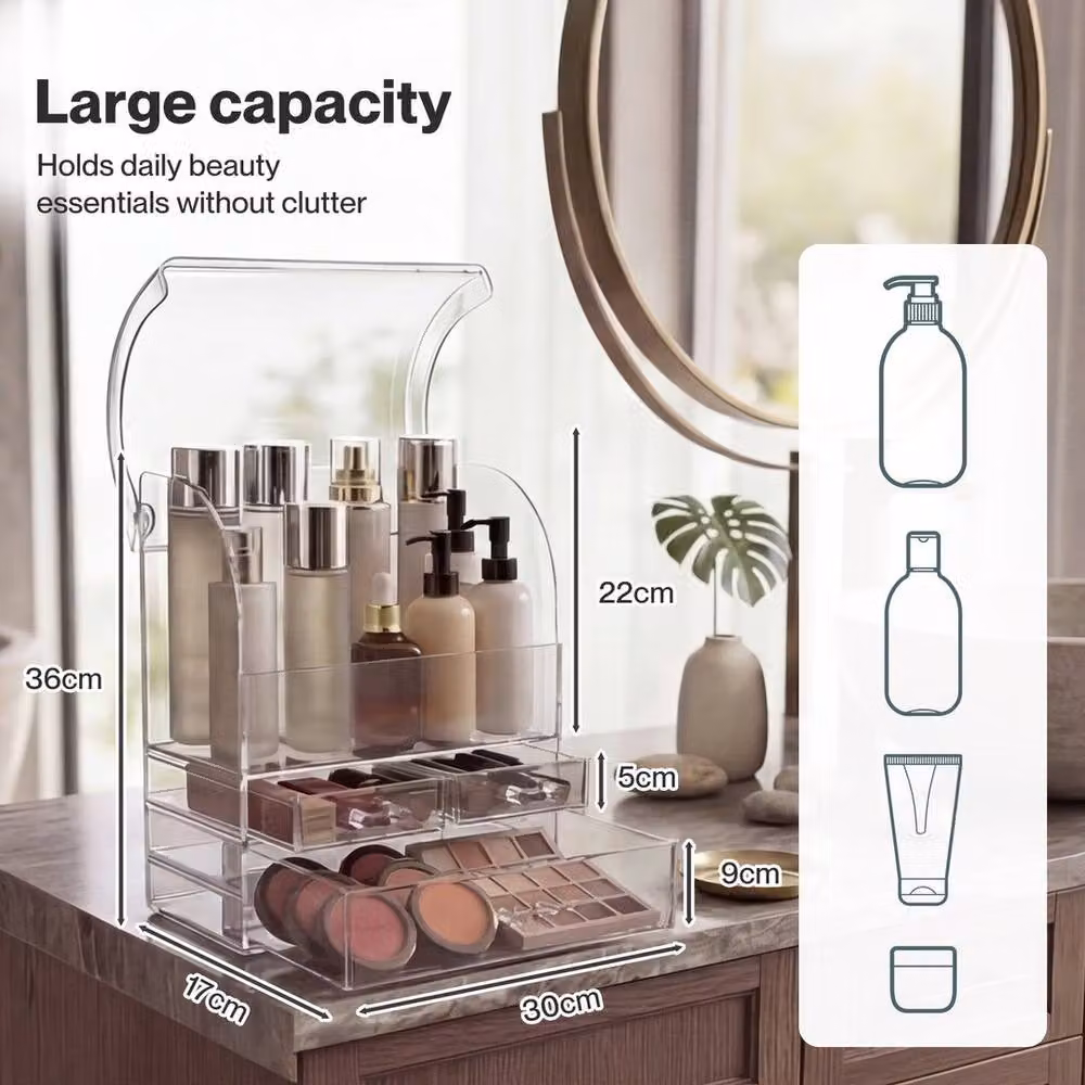 KORVIXA Transparent Acrylic Makeup Storage Organiser – 3