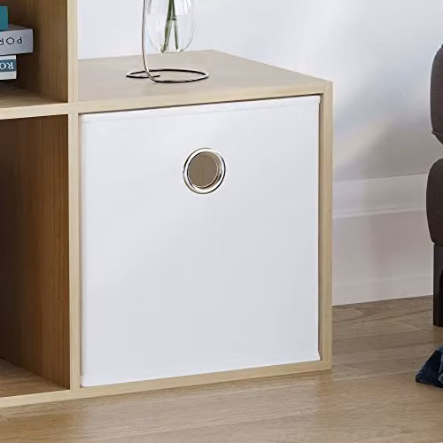 Vida Designs Durham 6 Cube Staircase Storage Unit with 3 White Baskets in Oak – 3