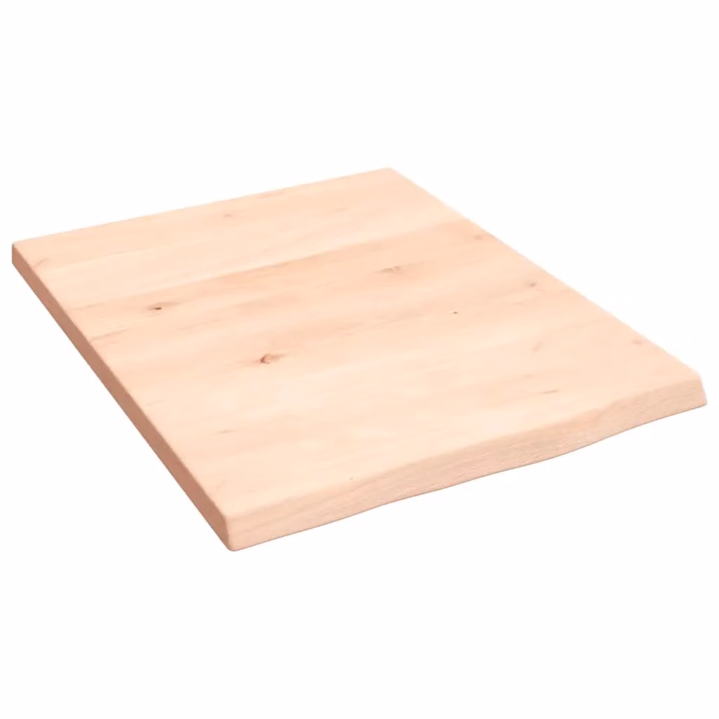 Berkfield Home Brown Untreated Solid Wood Bathroom Countertop W: 40 cm, D: 50 cm, H: 2 cm