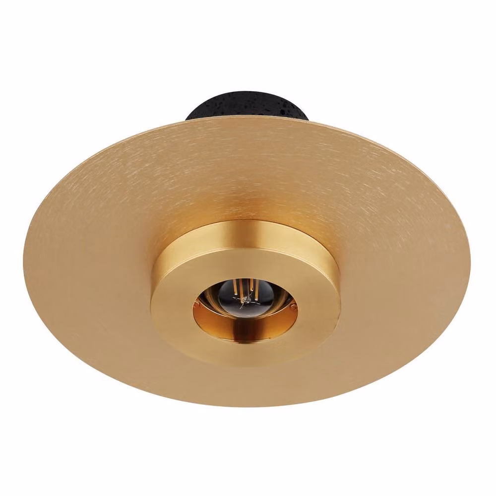 Netlighting Shanna Pendant Ceiling Light in Matt Black and Brass with E27 LED Socket – 3
