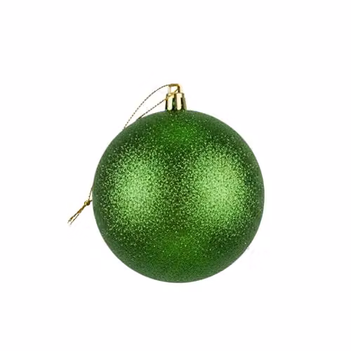 Shatchi Green Round Glitter Christmas Bauble, Diameter: 25 cm – 7