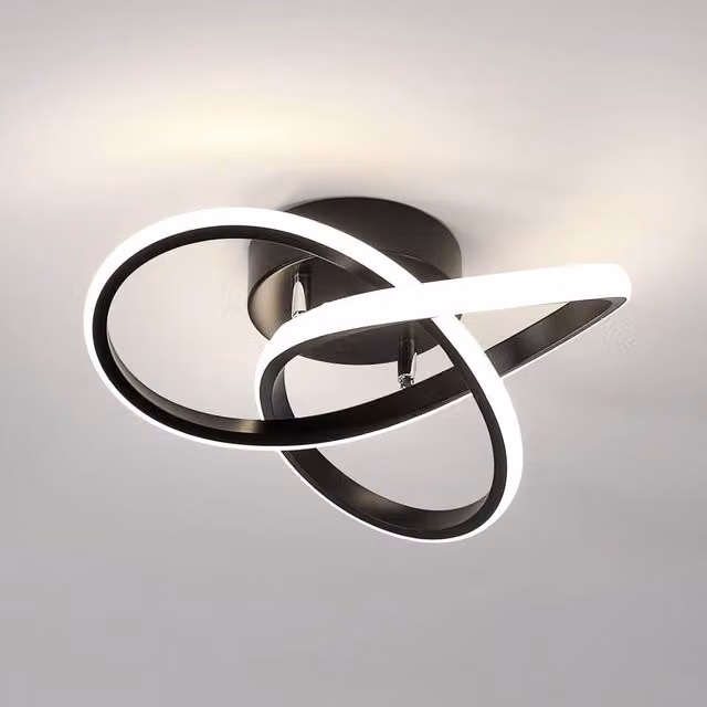 COMELY Modern LED Ring Ceiling Light, 30W, 4500K, Black – 1