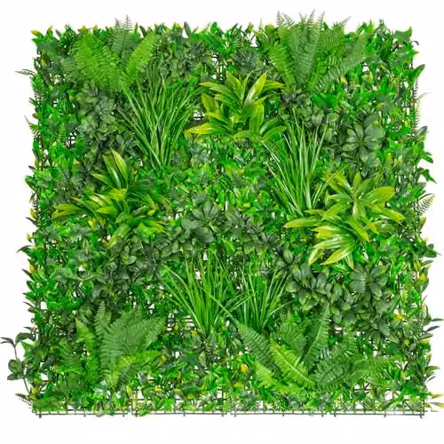 Primrose Pack of 8 Artificial Mixed Green Hedge Panels for Garden Wall or Patio, W/H: 100 x 100 cm