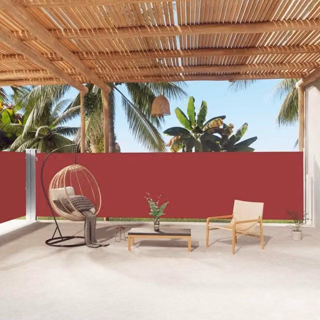Berkfield Home Red Retractable Roller Side Awning W: 160 cm, L: 1000 cm