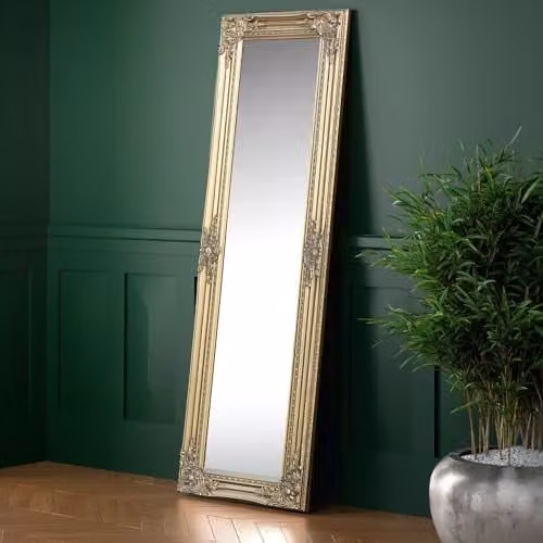 Julian Bowen Palais Full Length Wall Mounted Mirror in Gold, W/H: 40 x 130 cm – 1