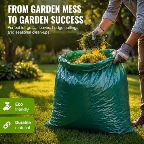 ECOBAG 10 Pack Heavy Duty Recyclable Garden Sacks, 120L, Black – 2